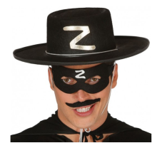 Z Logolu Yetişkin Zorro Şapkası ve Zorro Maskesi