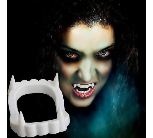 Beyaz Renk Damak Takma Vampir Dişi 5 Adet