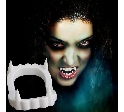 Beyaz Renk Çift Damak Takma Vampir Dişi