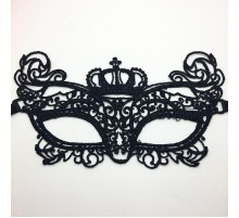 Siyah Renk Dantel İşlemeli Örgülü Parti Maskesi Model 6