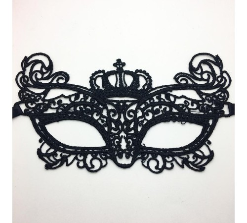 Siyah Renk Dantel İşlemeli Örgülü Parti Maskesi Model 6