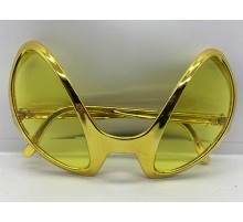 Retro Gözlük - 80 li 90 lı Yıllar Parti Gözlüğü Gold Renk 8x13 cm