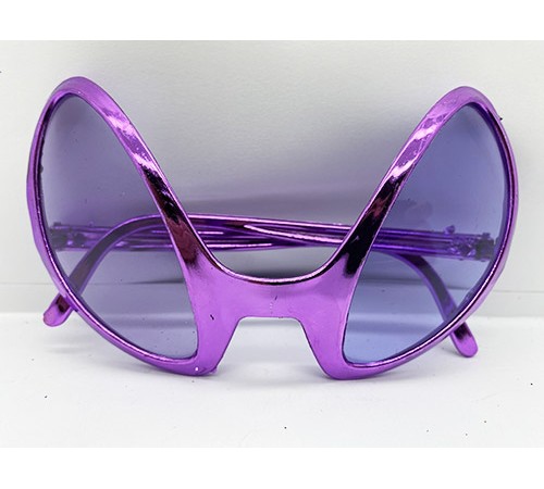 Retro Gözlük - 80 li 90 lı Yıllar Parti Gözlüğü Mor Renk 8x13 cm