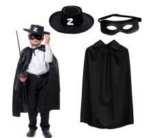 Zorro Pelerini Şapkası ve Maske Seti Çocuk Boy