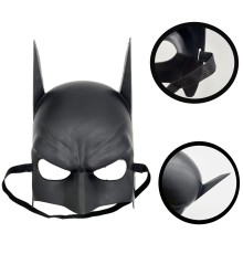 Siyah Renk Çocuk Boy Arkadan Lastikli Batman Maskesi 20x14 cm