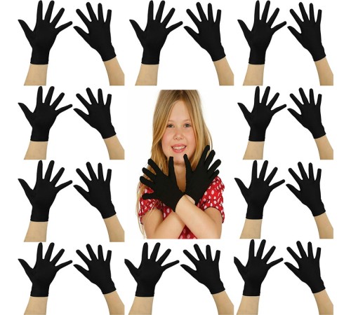 Siyah Renk Likralı 23 Nisan 29 Ekim 19 Mayıs Gösteri Bando Eldiveni 10 Çift ( 20 Adet )