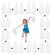 12 Çift ( 24 Adet ) Beyaz Renk 23 Nisan 19 Mayıs 29 Ekim Okul Gösteri Ponponları