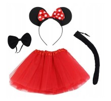 Minnie Mouse Kostüm Seti Etek Taç Kuyruk Papyon Gösteri Seti