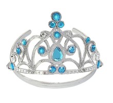 Mavi Taşlı Elsa Çocuk Tacı Prenses Tacı Kraliçe Tacı 16x14 cm