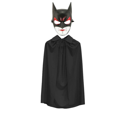 Batman Maskesi Cat Woman ve Batman Pelerini 90 cm Siyah Renk Set