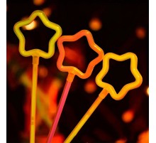 Glow Stick Yıldız Asa Kırılınca Yanan Yıldız Çubuklar 6 Renk 6 Adet