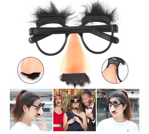 Eğlenceli Kılık Değiştirme Kaş Bıyık Mizah Gözlüğü 9x13 cm