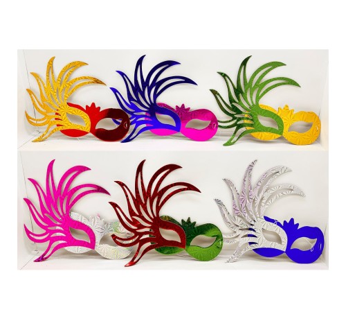 Rengarenk Kağıt Malzemeden İmal Parti Balo Maskesi 6 Adet