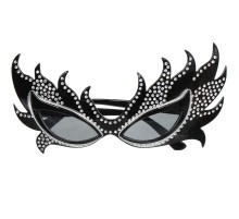 Taşlı Göz Kamaştıran Siyah Parti Alev Gözlük