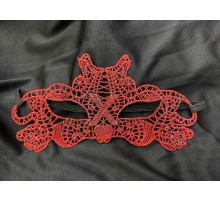Kırmızı Dantel Masquerade Maskesi Çift Taraflı 10 No