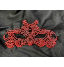 Kırmızı Dantel Masquerade Maskesi Çift Taraflı 10 No