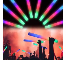 Led Işıklı 3 Modlu Kauçuk Işıklı Sünger Parti Çubuk Sopa - 46 cm (6’lı Paket)