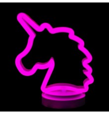 Neon Işıklı Unicorn Masa Gece Lambası Pil Usb