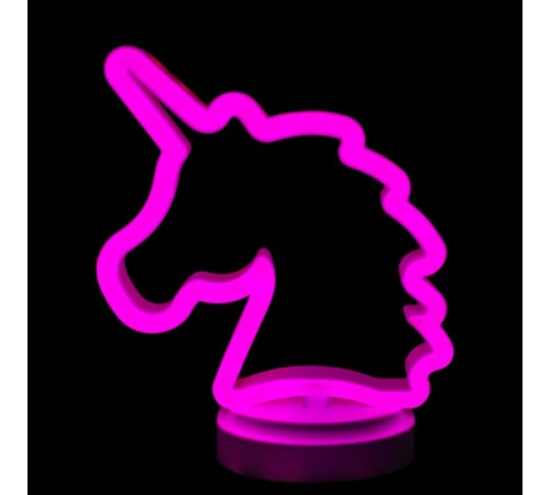 Neon Işıklı Unicorn Masa Gece Lambası Pil Usb