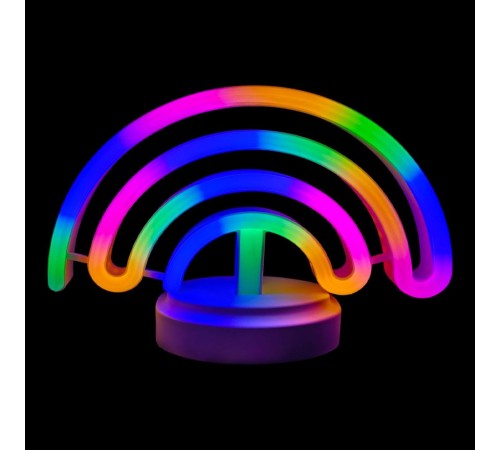 Neon Işıklı Gökkuşağı Masa Gece Lambası Pil ve Usb