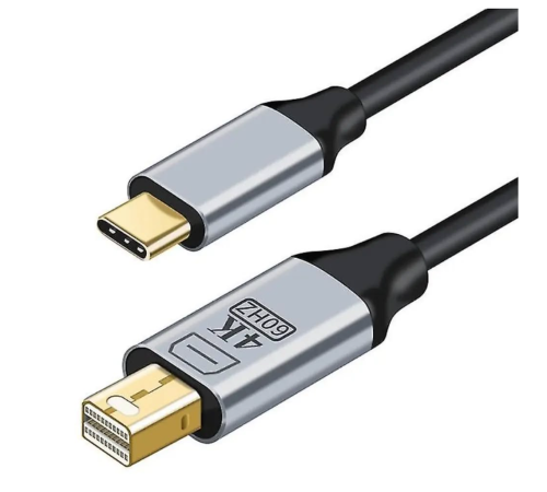ZR126 Siyah Type-C Mini Dp Çevirici Kablo 1,8 M
