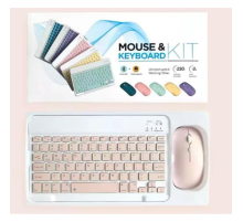 ZR20Km Pembe Kablosuz Klavye Mouse Set