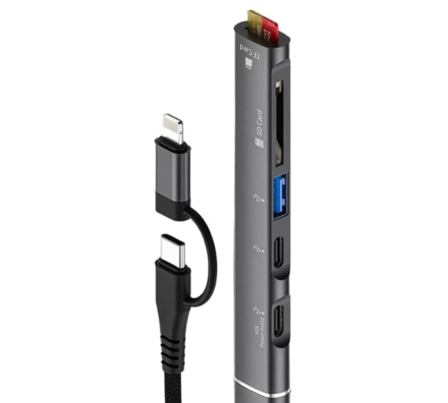 ZR563 Lightning Type-C 5 İn 1 Usb Hub Card Reader