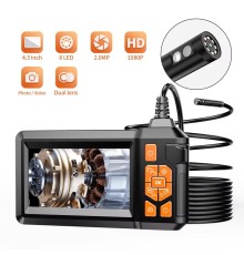 10 Mt Ekranlı 3 Kameralı Endoskop Yılan Kamera Hafıza Girişli Sert Kablo Işıklı 8 MM