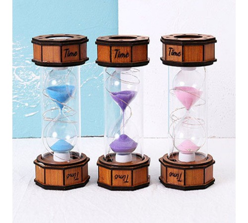 Işikli Dekoratif Ahşap Kum Saati