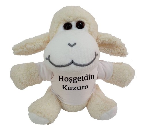 Hoşgeldin Kuzum Tişörtlü Peluş Kuzu