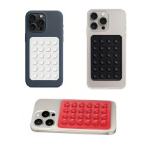 Telefon Arkası Silikon Vantuz Güçlü Tutucu Siyah - Beyaz - Kırmızı 3 Lü Set