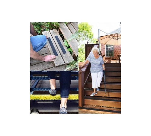 5 Metre Merdiven Kaymaz Bant, 2,5cm Genişlik, Yapışkanlı 1. Kalite Zemin Kaydırmaz Bant Siyah