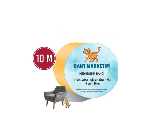 Kedi Caydırıcı Eğitim Bandı, Mobilyalar Için Tırmalamaya Karşı Önleyici, %100 Şeffaf10 Cm X 10 Mt
