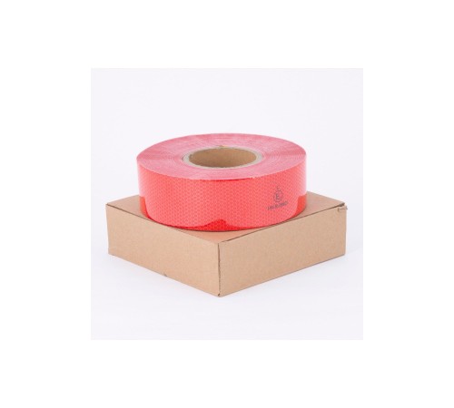 Reflektör Reflektif Petekli Şerit Bant 50 Metre X 5 Cm Kırmızı Tüvtürk Uyumlu