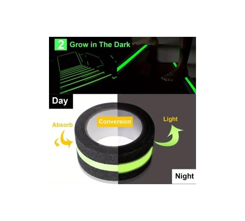 Fosforlu Kaydırmaz Bant 50mmx25mt Yeşil Fosforlu Merdiven Bandı 50mm Fotolümenli