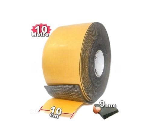 Araç Oto Ses Isı Yalıtım 10cm x 10mt 9mm Yapışkanlı Kauçuk Izolasyon Malzemesi Yalıtım Bandı