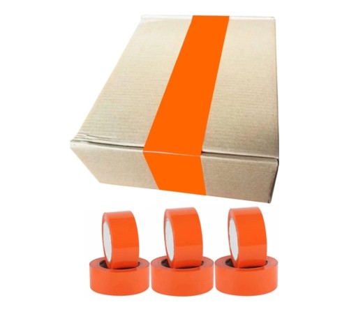 Turuncu Koli Bandı 45mmx100m Renkli Koli Bantı Turuncu Renk Hotmelt Yapışkanlı