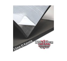 Araç Oto Ses Isı 13mm Kauçuk Izolasyon Karavan Yalıtım Malzemesi 120cmx100cm Levha Yapışkanlı