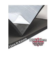 Araç Oto Ses Isı 13mm Kauçuk Izolasyon Karavan Yalıtım Malzemesi 120cmx100cm Levha Yapışkanlı