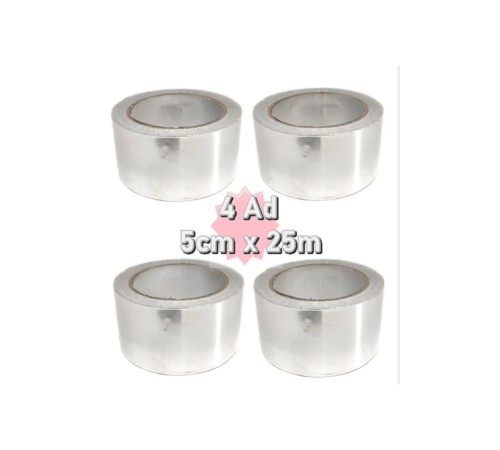 Alüminyum Folyo 5cmx25m 4 Adet Yanmaz Folyo 50mm