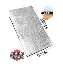 Kaput Altı Alüminyum Folyolu Yalıtım 120x100cm 6mm Yapışkanlı Karavan Oto Ses Yalıtım