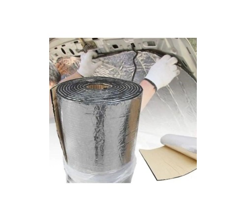 Oto Karavan Ev Ses Akustik 6mm 50cmx100cm (0,50M2) Folyolu Yapışkanlı Kauçuk Yalıtım