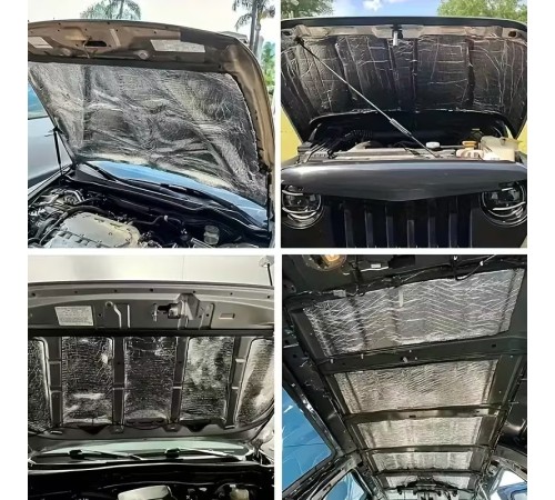 Araç Oto Kaput Kapı Taban Davlumbaz Ses Yalıtım Malzemesi 6mm Alm. Folyolu Kauçuk 50cmx100cm 10adet