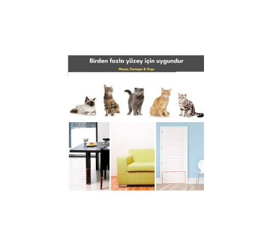 Kedi Caydırıcı Eğitim Bandı, Mobilyalar Için Tırmalamaya Karşı Önleyici, %100 Şeffaf10 Cm X 10 Mt