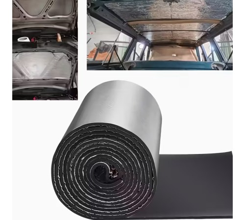 Araç Kaput Altı Yalıtım 120x100cm 9mm Folyolu Yapışkanlı Karavan Oto Ses Ve Isı Yalıtım Malzemesi