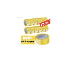 12 Adet 45mm X 100mt Şeffaf Koli Bandı Süper Kalite Koli Bantı