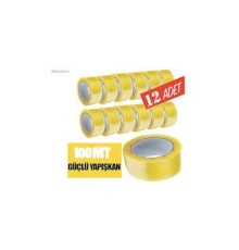 12 Adet 45mm X 100mt Şeffaf Koli Bandı Süper Kalite Koli Bantı