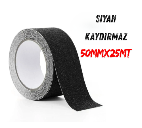Merdiven Ve Zemin Kaydırmaz Kaymaz Bant 50mm X 25mt Siyah