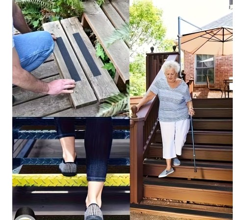 5 Adet Merdiven Ve Zemin Kaydırmaz Kaymaz Bant 25 mm x25 mt Siyah