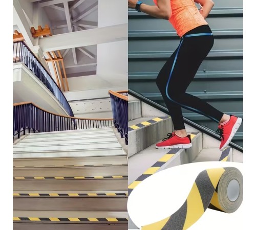 5 Adet Merdiven Kaydırmaz Kaymaz Bant 25mm X 25mt Sarı Siyah